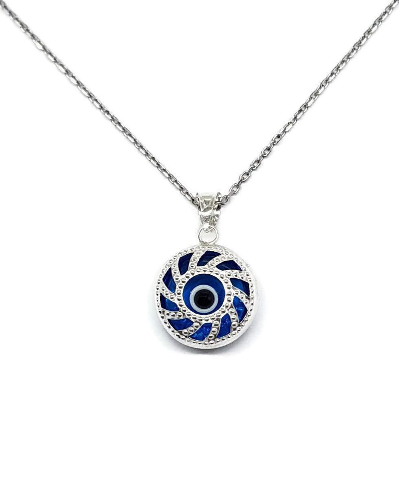 [Australia] - MYSTIC JEWELS by Dalia - Evil Eye Crystal and 925 Sterling Silver Necklace - Turkish Eye Round 