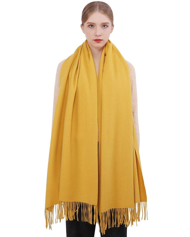 [Australia] - RIIQIICHY Women Scarf Pashmina Shawls and Wraps Long Large Winter More Warm Thicker Scarves Yellow 