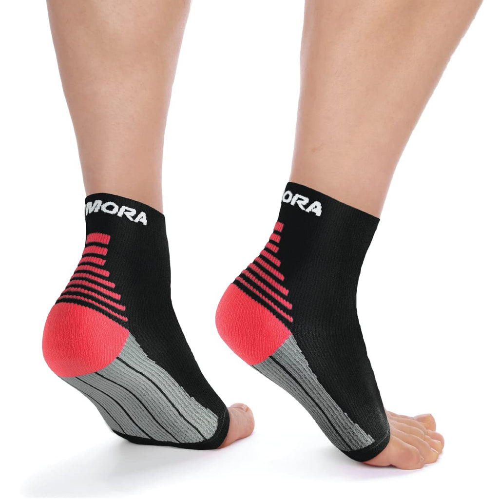 [Australia] - Rymora Plantar Fasciitis Support Socks -Small, Arch, Heel and Ankle Compression Socks -Flexible Foot Support Socks for Men and Women -Black Black (One Pair) Small: 16-21cm arch circumference 