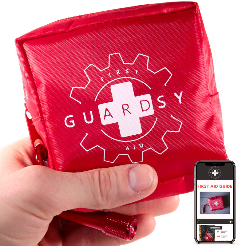 [Australia] - Guardsy Mini First Aid Kit | Compact Small Medical Emergency Survival Kit perfect for Car, Travel, Hiking, Camping, Outdoor, Cycling, Running, Home, Vehicle, Sports. With Digital First Aid Guide app 