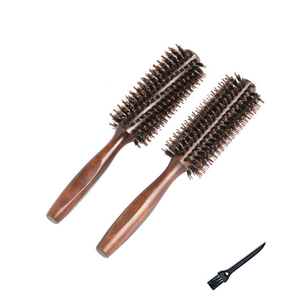 [Australia] - 2-PACK Hairbrush Natural Boar Bristle Round Wooden Hair Brush Curling Combs for Women Girls Men Mid Hair (Diameter 4.7cmÔºà1.85InchÔºâ) Diameter 4.7cmÔºà1.85InchÔºâ 