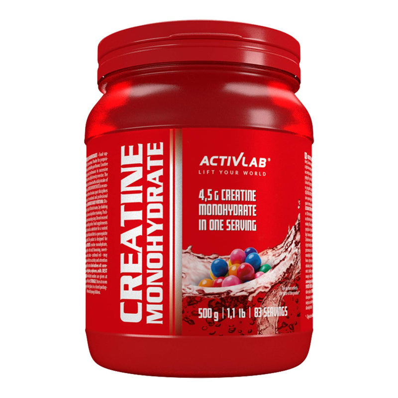 [Australia] - Activlab Creatine Monohydrate - 500g Jar | Optimum Nutrition Pre-Workout 83 Servings | Creatine Powder for Muscle Growth- Bubble Gum Flavor 