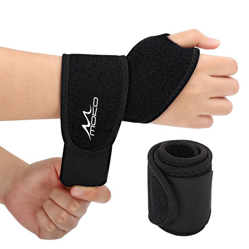 [Australia] - MoKo Wrist Brace, (2 Pack) Adjustable Athletic Wrist Support Wrist Wraps for Men & Women, Carpal Tunnel, Fit Both Right and Left Hands - Black 