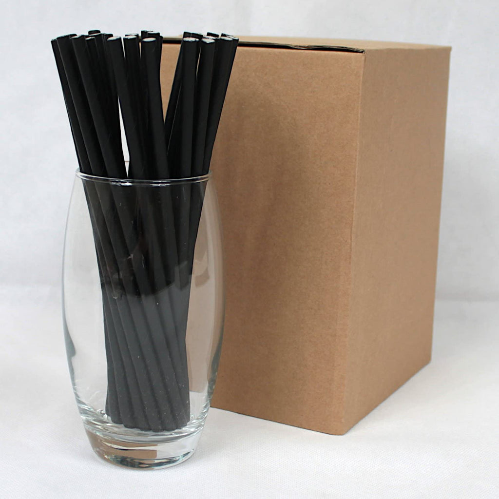 [Australia] - Black Paper Straws (6mm x 200mm) - Pack Size 500 - Biodegradable / Eco-Friendly / Highly Durable / Food Safe / Suitable for All Occasions 