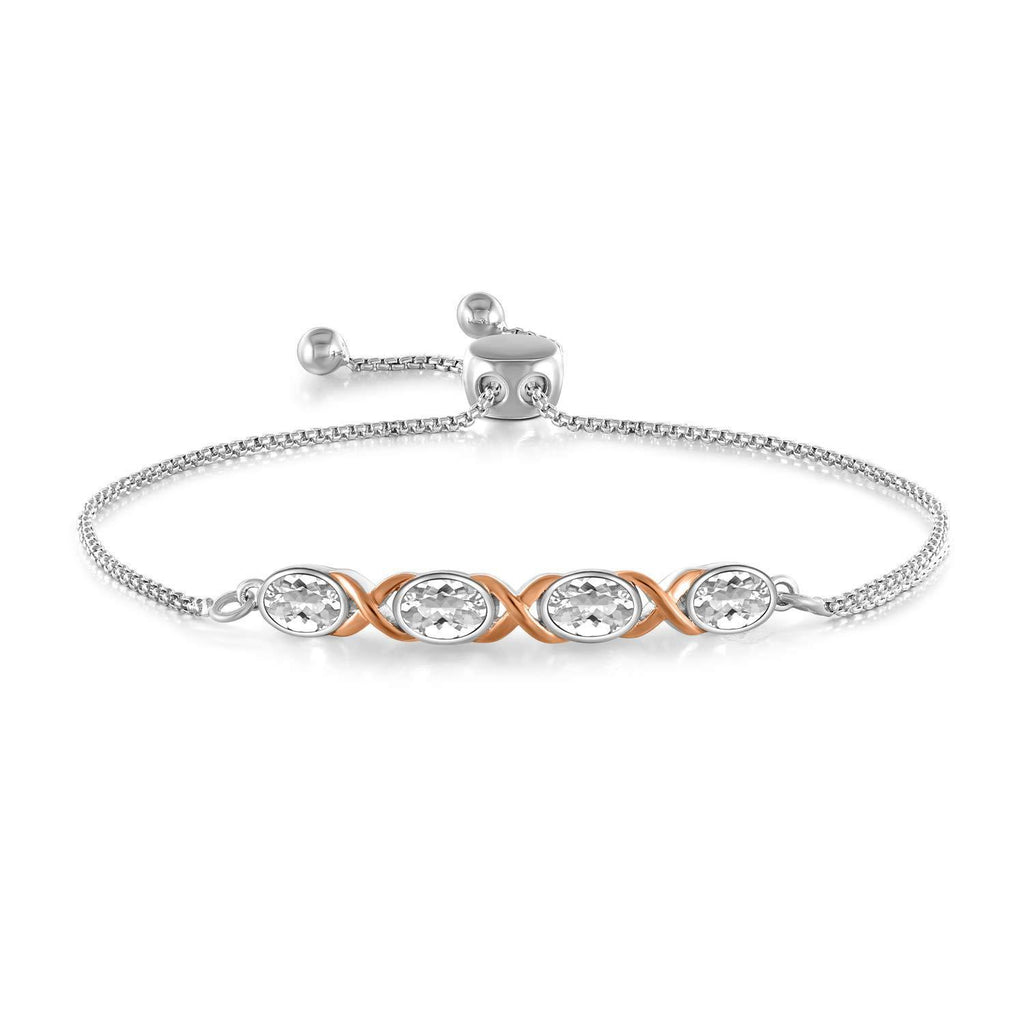 [Australia] - THEHORAE White Gold Plated Bracelet Cubic Zirconia Adjustable Silver Bracelets for Women Girls Silver Bracelet 