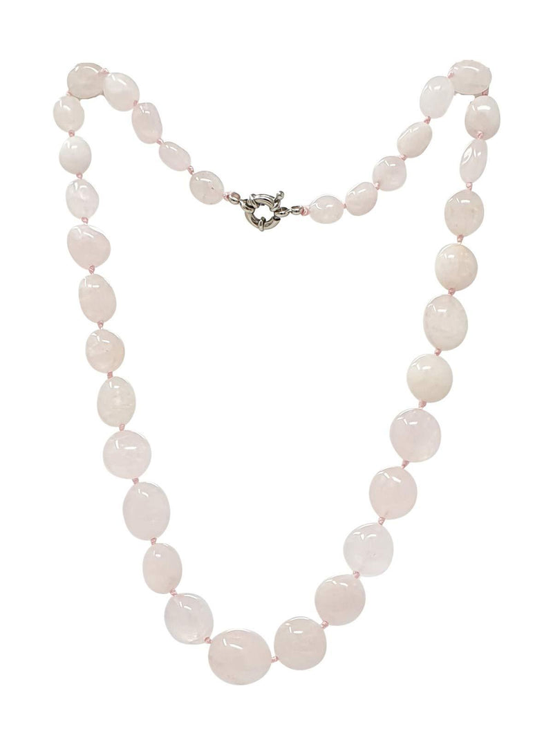 [Australia] - TreasureBay Natural Rose Quartz Gemstone Necklace, Chunky 