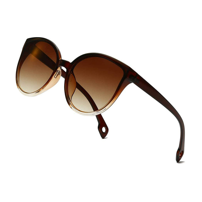 [Australia] - Long Keeper Cat Eye Sunglasses Women - Trendy Oversized Sunglasses - Cateye Glasses With UV Protection Sunglasses For Ladies C2 