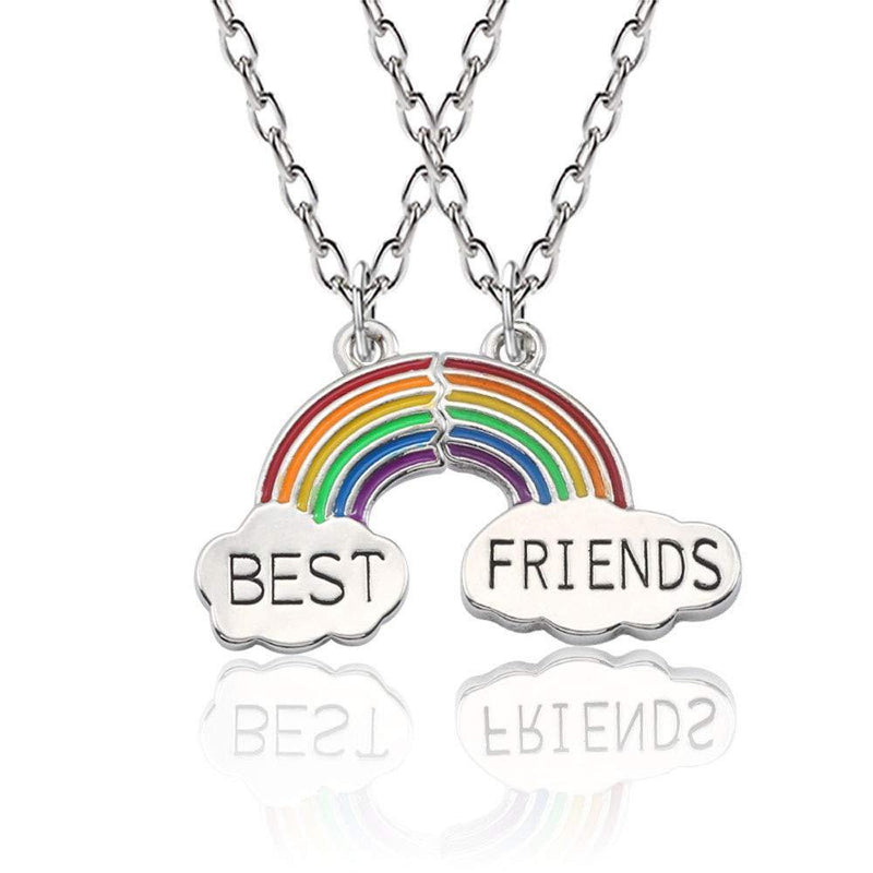 [Australia] - CYWQ Best Friends Necklace Rainbow Friendship Necklace 2 Cloud Splicing Necklace Women's Fashion Jewelry Necklace 