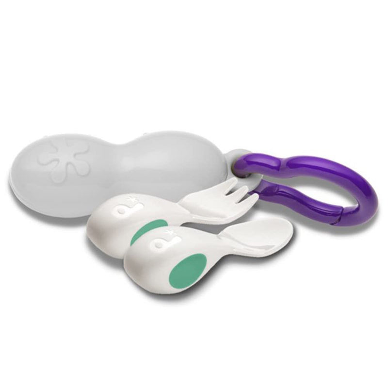 [Australia] - Doddl Baby Spoon and Fork, Cutlery Set for Babies 6+ Months, Learn to Self-Feed. Helps Weaning (Aqua) 