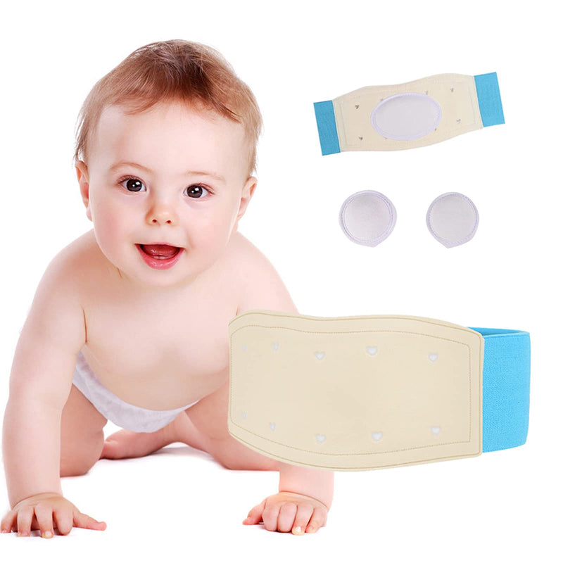 [Australia] - Umbilical Hernia Belt for Babies, Medical Child Belly Band Infant Abdominal Binder, Newborn Baby Hernia Support Truss Kids Navel Belly Button Band - Supplies Adjustable Wrap Blue 