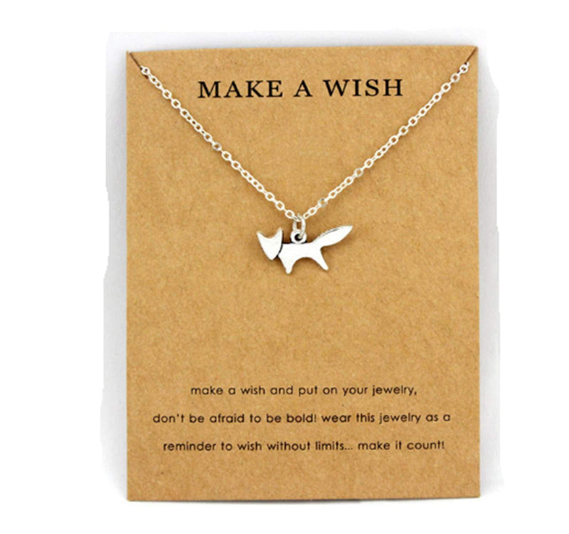 [Australia] - Fox necklace pendant charm, jewellery gift for friend, sister, teacher, animal lover present 
