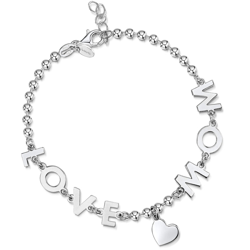 [Australia] - Amberta Women's 925 Sterling Silver Bracelet Love Mom Tag 