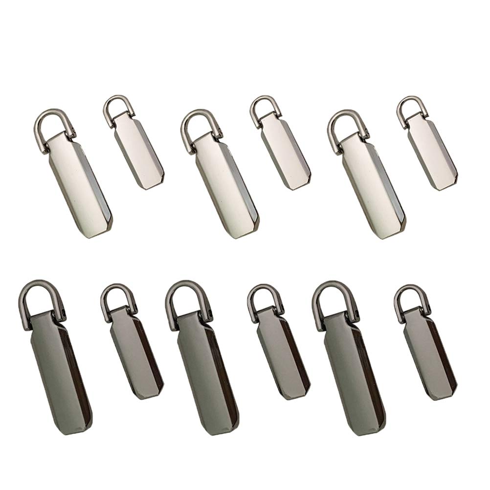 [Australia] - SUPVOX 12 Pcs Zipper Pull Tabs Heavy Duty Zip Fixer Repair Pull Tab Zipper Tag Repacement Molded Slider for Cloth Suitcase Backpack Luggage DIY Craft 
