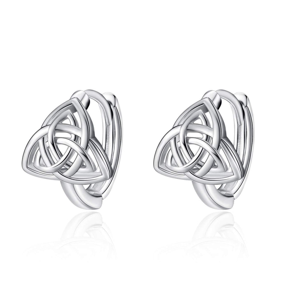 [Australia] - WINNICACA Celtic Jewellery Sterling Silver Irish Huggie Hoop Celtic Knot Earrings Jewlery Gifts for Women Girls Trinity knot Earrings 