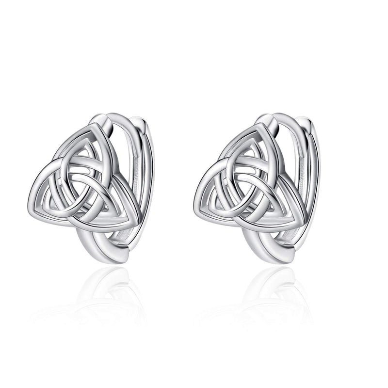 [Australia] - WINNICACA Celtic Jewellery Sterling Silver Irish Huggie Hoop Celtic Knot Earrings Jewlery Gifts for Women Girls Trinity knot Earrings 