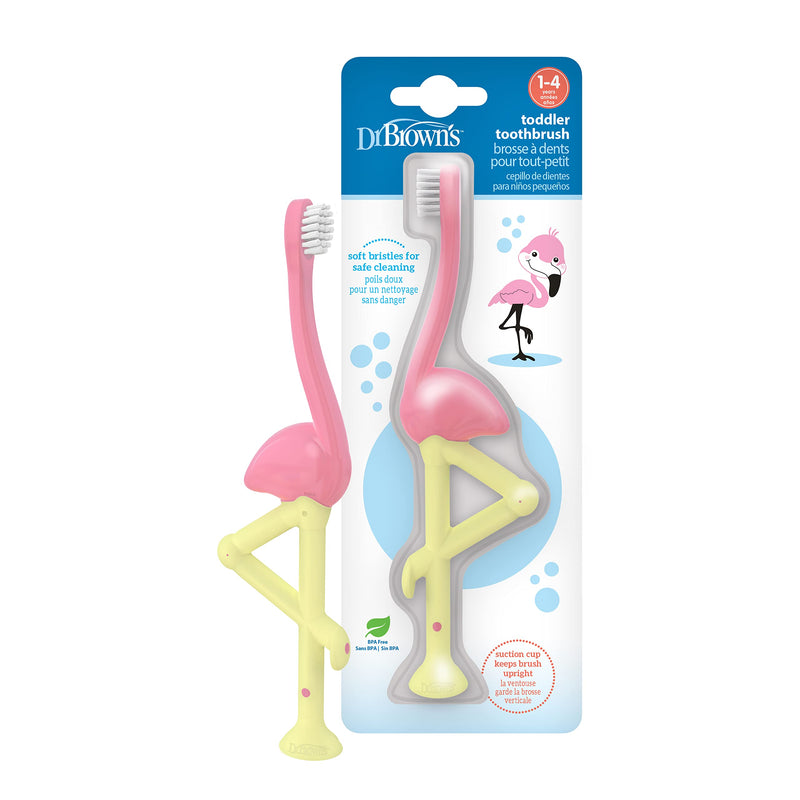[Australia] - Dr. Brown's Flamingo Toddler Toothbrush, Pink Pink Flamingo 