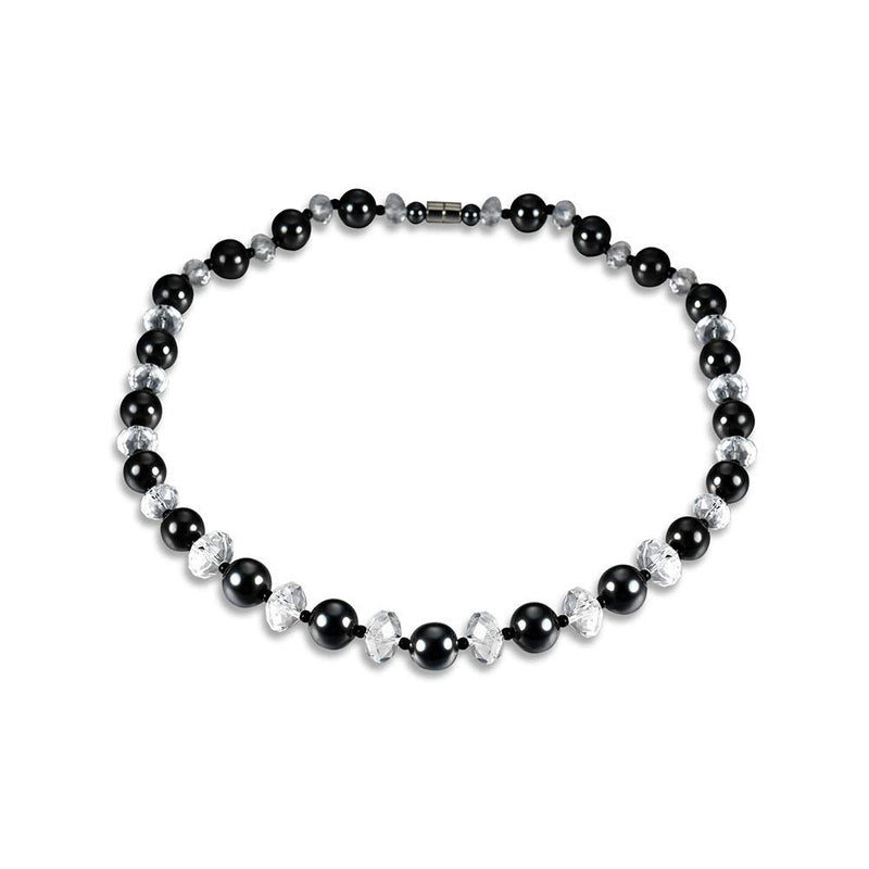 [Australia] - Magnetic Necklace for Men and Women – 1 Piece Magnetic Field Therapy Hematite Beads Necklace, Rhinestone, Jewellery Gift 