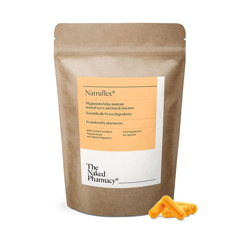 [Australia] - The Naked Pharmacy | Natruflex Turmeric Supplements | with Black Pepper & Marine Magnesium | for Gut, Joint, Muscle Health | 60 Capsules 60 Count (Pack of 1) 