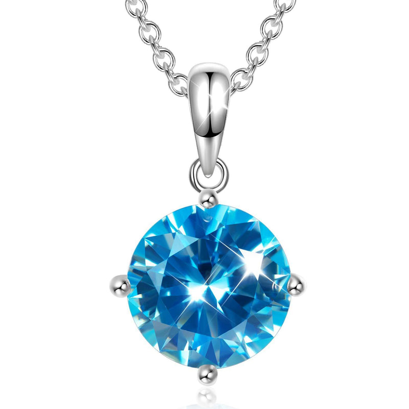 [Australia] - AVATAR Necklace Ocean Love Song 925 Sterling Silver, Women Crystal from Austria, Aquamarine, Gift Wrap, Jewellery for Her Blue 