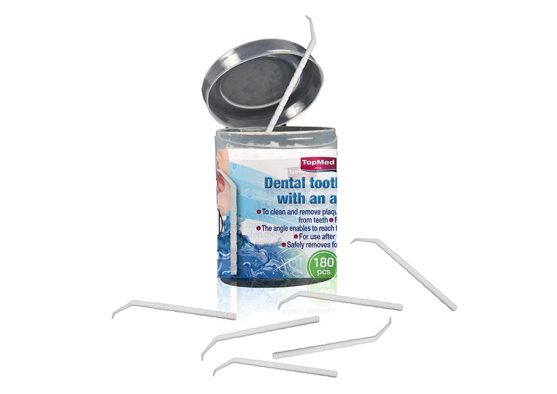 [Australia] - Oral Care Dental Teeth Pick with angle Plastic Teeth Floss Toothpick with angle 180 Count 