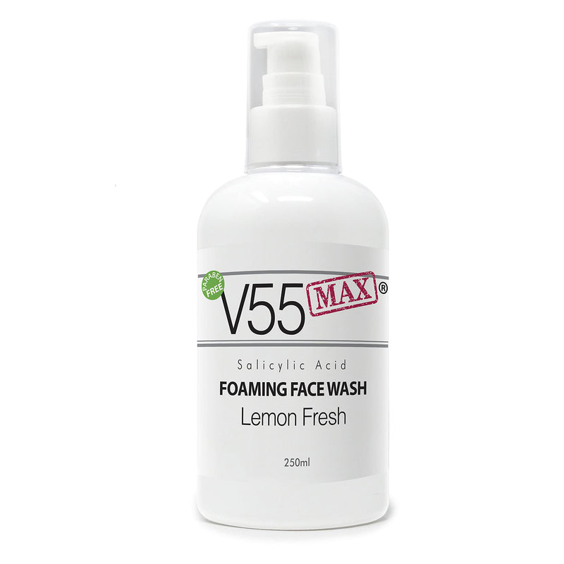 [Australia] - V55 MAX Salicylic Acid Face Wash Spot Treatment for Spots Blackheads Blemishes Problem Skin Suitable and Safe for those Prone to Acne - Paraben and Cruelty FREE - 250ml (Lemon Sorbet) Lemon Sorbet 