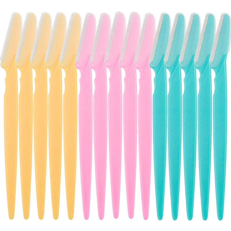 [Australia] - 15 Pcs Eyebrow Razors Facial Hair Remover Shaver Trimmer Shaper, Exfoliating Dermaplaning Tool for Women and Men 15 