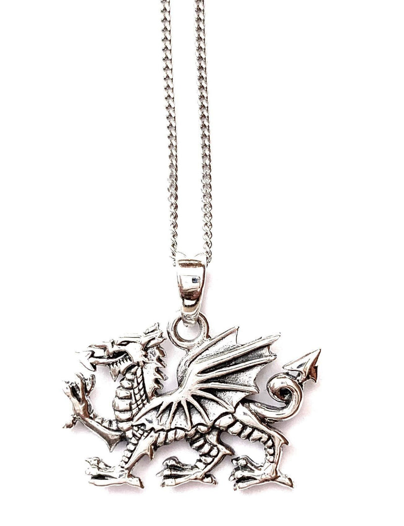 [Australia] - Toucan of Scotland Sterling Silver Welsh Dragon Pendant Necklace 