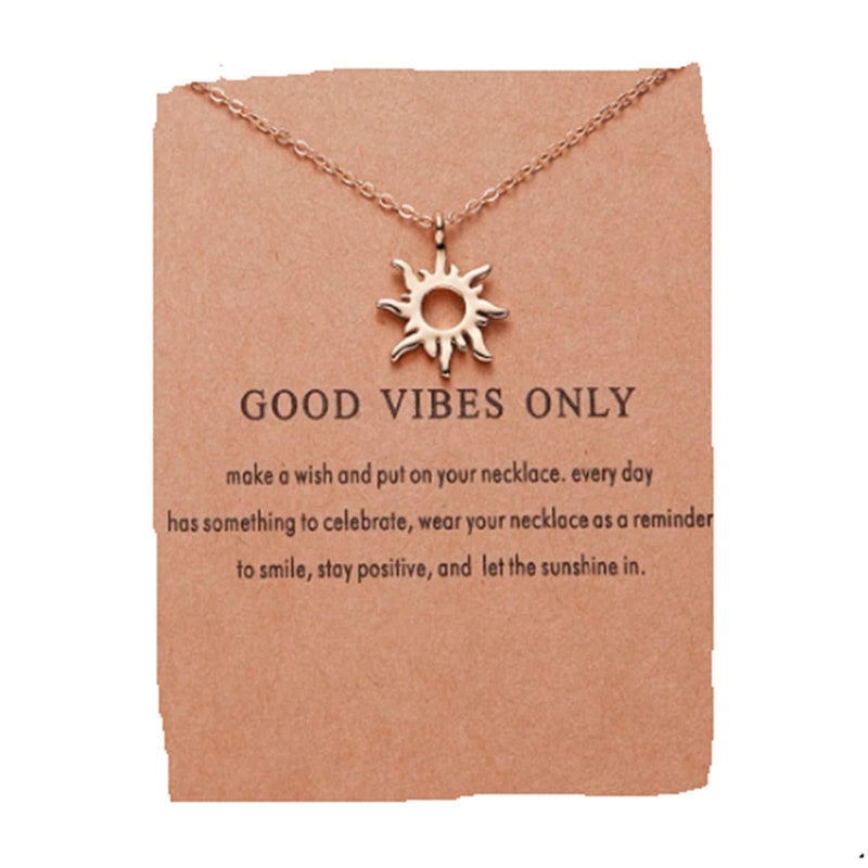 [Australia] - Sunshine necklace, Happy Jewellery, Good Vibes friendship pendant and chain, gold tone 