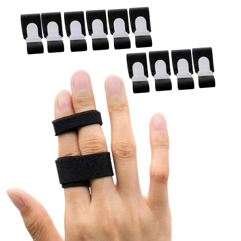 [Australia] - Sumifun Finger Splints Tape, 10 Packs of Finger Wraps for Jammed, Swollen and Dislocated Joint, Finger Brace Straps for Curled Finger Broken Finger Black 