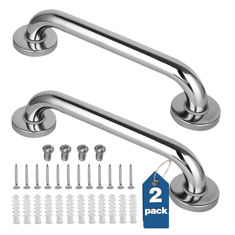 [Australia] - 2 Pack Shower Grab Rail,Stainless Steel Bathroom Grab Bar, Shower Handle, Bath Handle, Grab Bars Elderly for Bathroom (12 Inch ) 12inches 