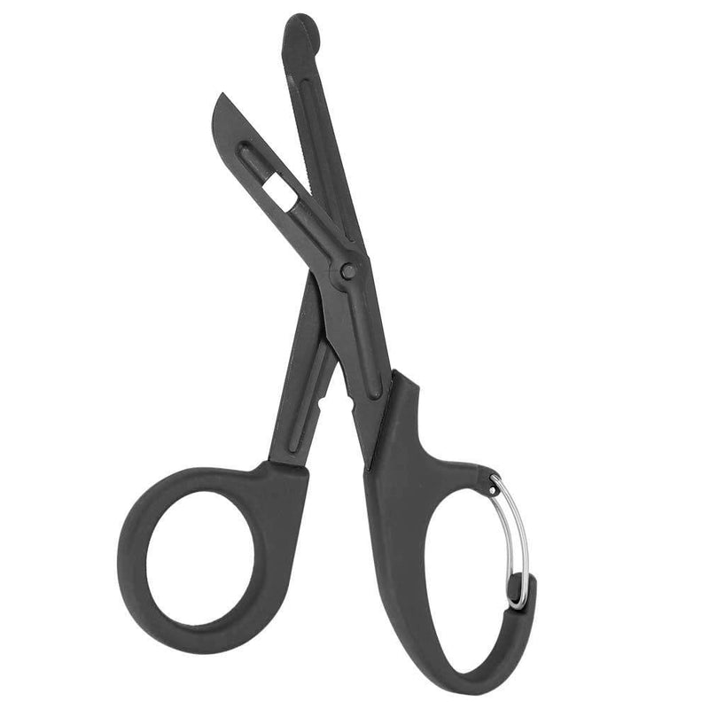 [Australia] - Scissors, EMT and Trauma Shears, Titanium Bandage Shears 7.2'' Bent Stealth Black for Nurses, Students, Emergency Room(Black) 