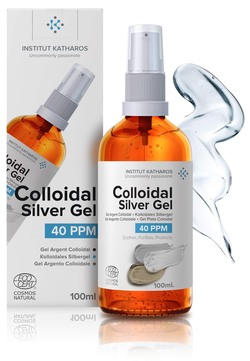 [Australia] - Institut Katharos • Pure Colloidal Silver Gel 40 PPM • 100% Natural and only 3 Ingredients • Optimal Texture and Absorption (Better Than Creams) • Amber Glass and Ultra-Practical Pump 