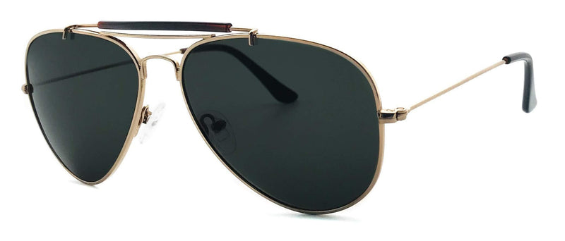 [Australia] - Fashion driving men women sunglasses trendy spy style designer retro classic sunglasses UV protection popular mens sunglasses brand Gold Frame+green Lens 