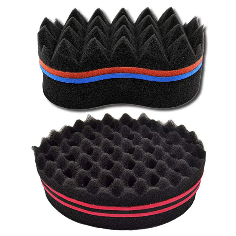 [Australia] - Xinlie Hair Sponge Brush Twists Dread Afro Coils Hair Curl Brush Hair Brush Sponge Holes Barber Hair Brush Sponge Barber Hair Brush Sponge Hair Twist Sponge For Twists,Curls in Afro-Style Hair(2PCS) 