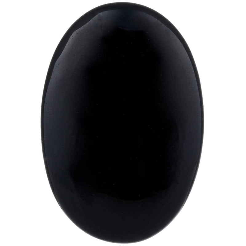 [Australia] - Nupuyai Obsidian Palm Worry Stone for Therapy, Oval Pocket Massage Stone Healing Crystal for Meditation 6cm Black/Obsidian 60mm 