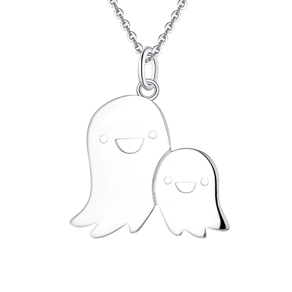 [Australia] - JO WISDOM 925 Sterling Silver Ghost Pendant Necklace Jewellery Gift for Women 