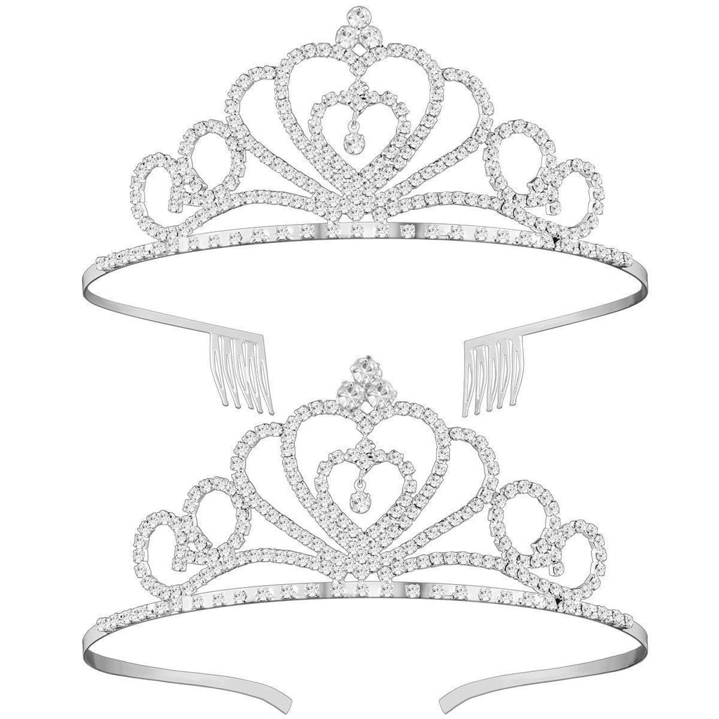 [Australia] - Frcolor Rhinestone Crystal Tiara Crown, 2Pack Wedding Bridal Prom Birthday Pegeant Prinecess Tiara Headband 