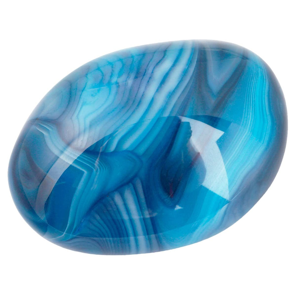 [Australia] - Nupuyai Blue Agate Irregular Tumbled Polished Stone,Pocket Palm Worry Stone for Therapy,Healing Crystal for Meditation #2-blue Agate 50-80mm 