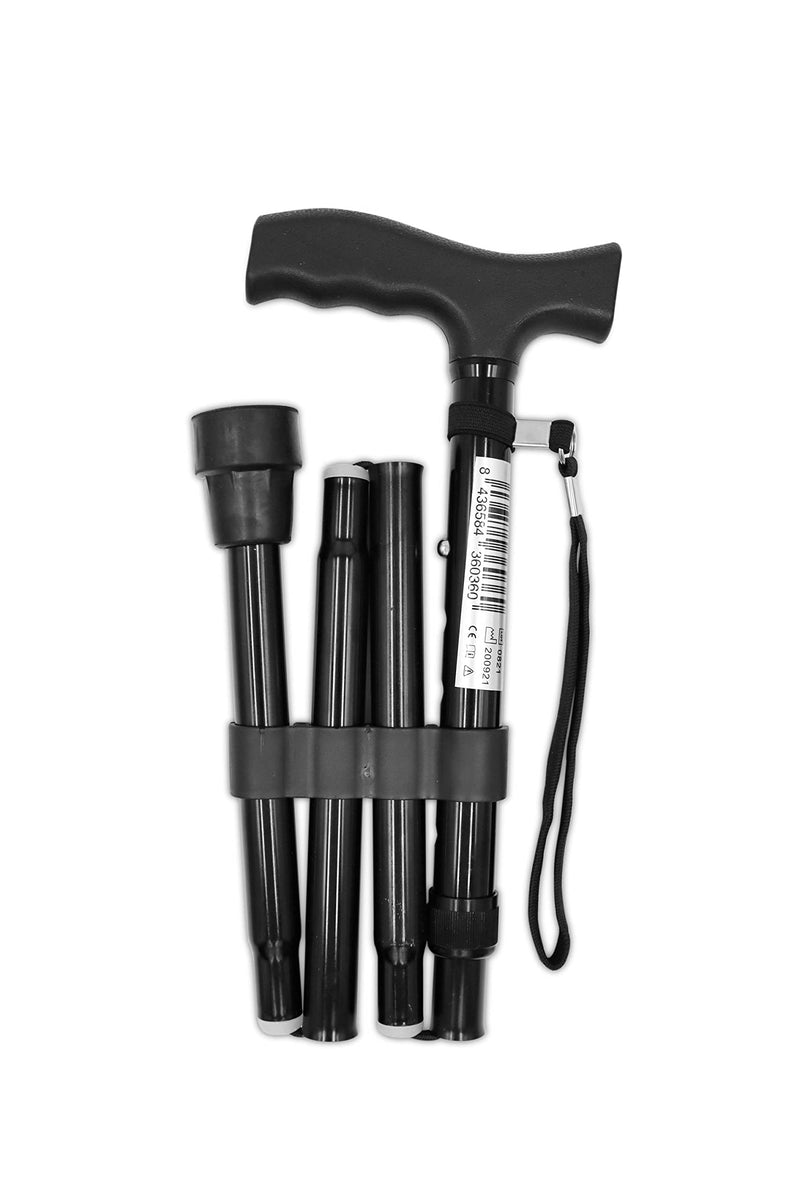 [Australia] - PEPE - Folding Walking Sticks for Women, Walking Sticks for Men Disabled, Folding Walking Sticks for Ladies, Walking Canes for Men Aluminium, Foldable Walking Stick Adjustable, Walking Stick Black 