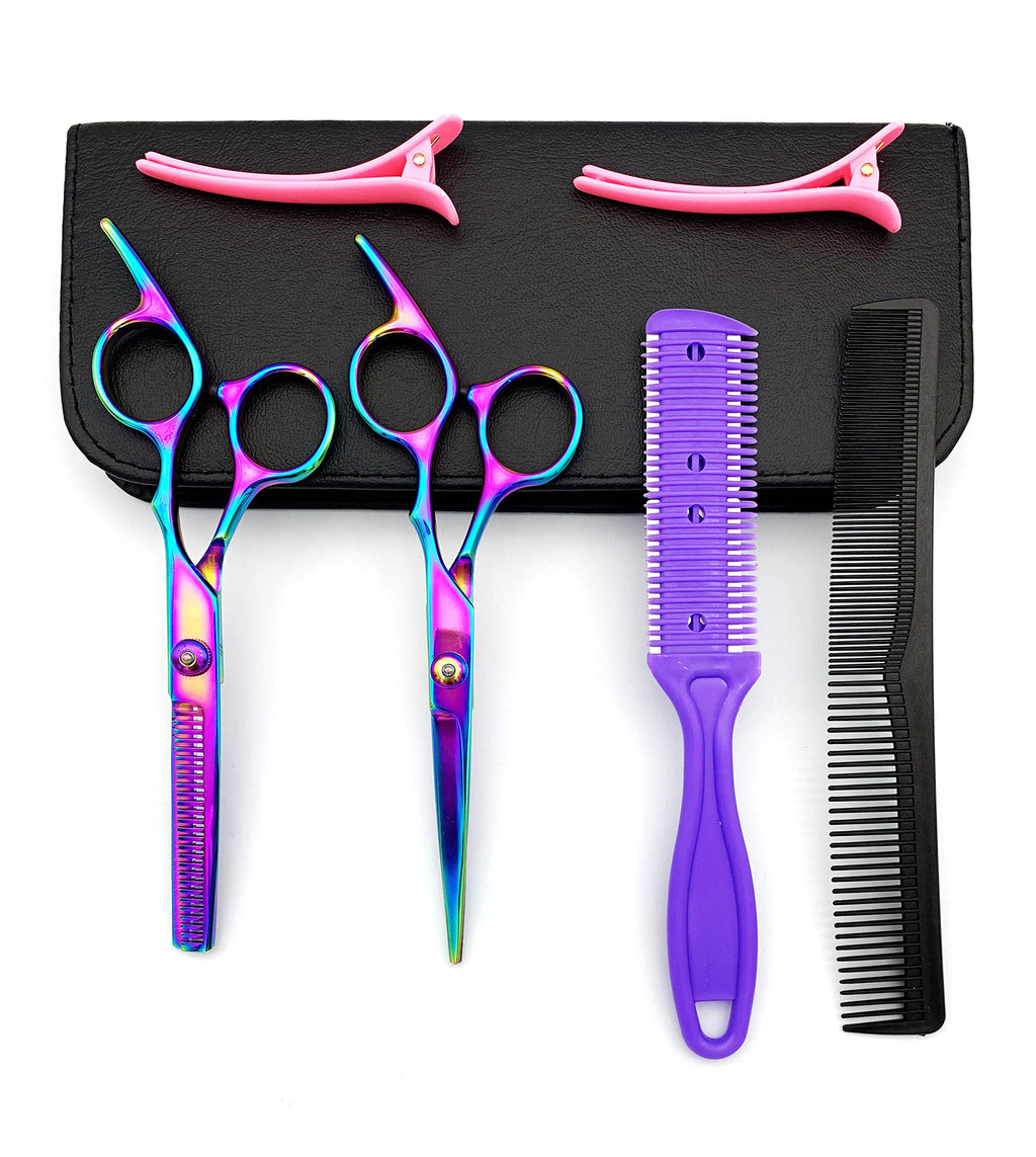 [Australia] - LIGICKY Hair Cutting Scissors Kit Professional Stainless Steel Hairdressing Scissors Set Hair thinning Shears Bang Hair Scissor for Kids/Salon/Home 