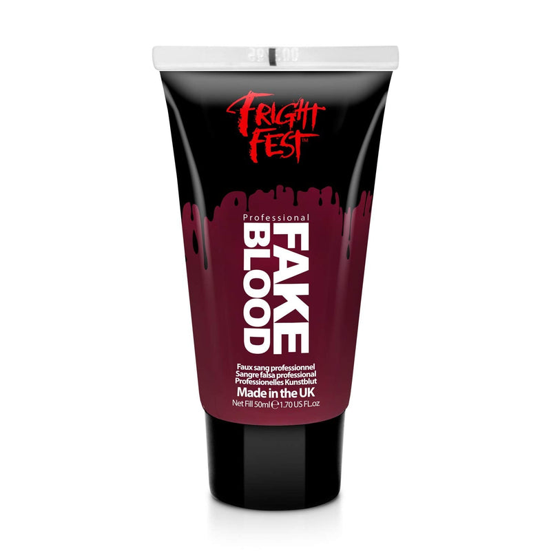 [Australia] - Fake Blood Gel 50ml by Fright Fest Red Fake Blood – SFX makeup looks great with face blood, liquid latex, white face paint, black face paint, body paint and spirit gum 