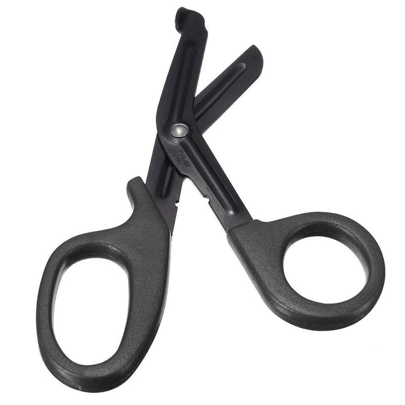 [Australia] - Bandage Shears 7 1/4", Medical Stainless Steel Titanium Bonded Scissors, EMT Trauma Scissors for Emergency Use, Tactical Stealth Black 