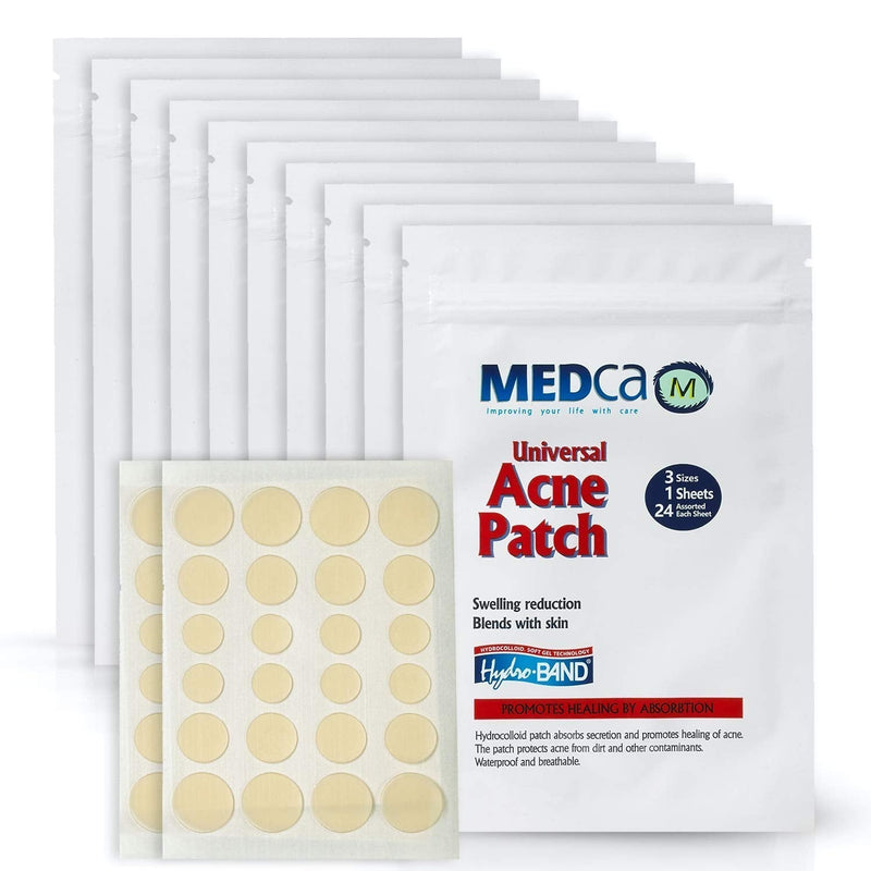 [Australia] - Acne Absorbing Covers - Hydrocolloid Acne Care Bandages (240 Count) Three Universal Patch Sizes, Acne Blemish Treatment for Face & Skin Spot Pore Patch that Conceals, Reduce Pimples and Blackheads 