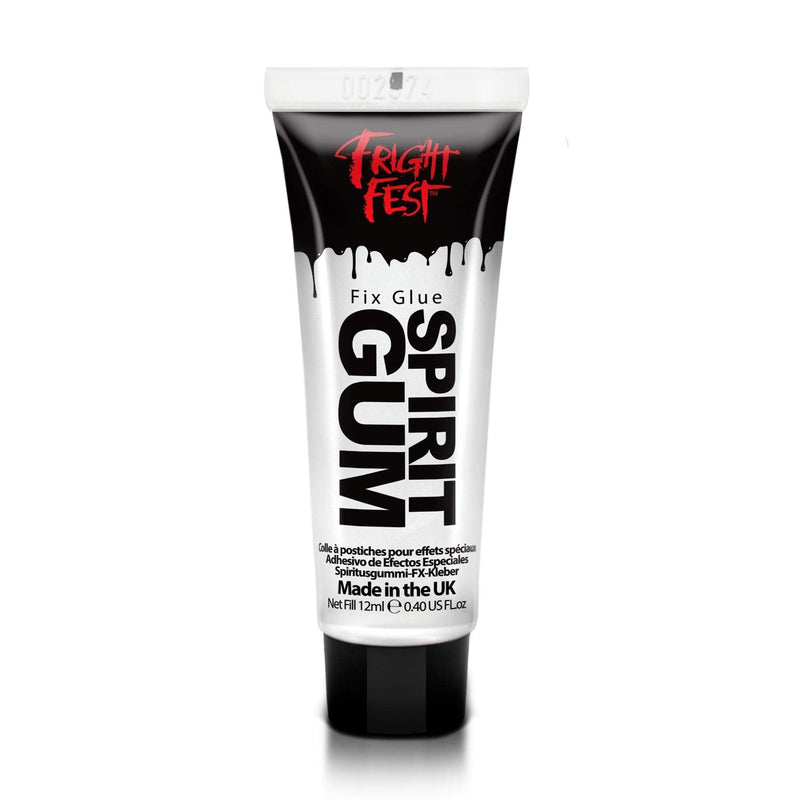 [Australia] - Fright Fest Mastix Spirit Gum Glue Adhesive 12ml Cosmetic Grade Fix prosthetic, gems, glitter great glitter tattoo glue, body glue, hair bonding glue, wig glue, make up glue (12ml) 