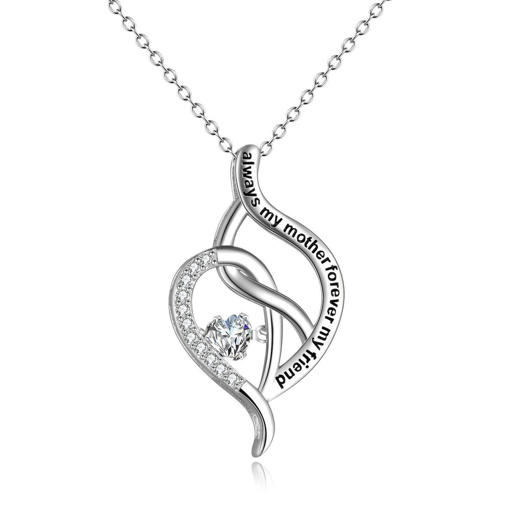 [Australia] - YFN Mum Jewellery Gifts for Mum from Daughter Sterling Silver Mother Daughter Heart Necklace 