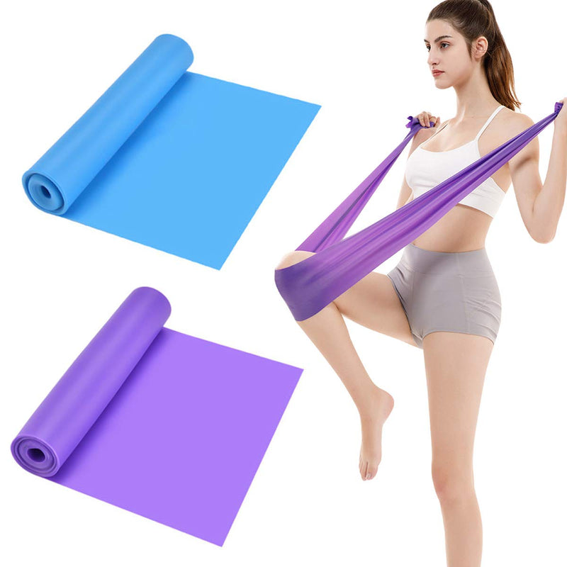 [Australia] - NATUCE 2 Pcs 1.5 M Resistance Exercise Rubber Bands, Unisex Elastic Stretch Bands Ideal For Pilates, Yoga, Rehab, Stretching, Ballet, Gym, Strength Training 