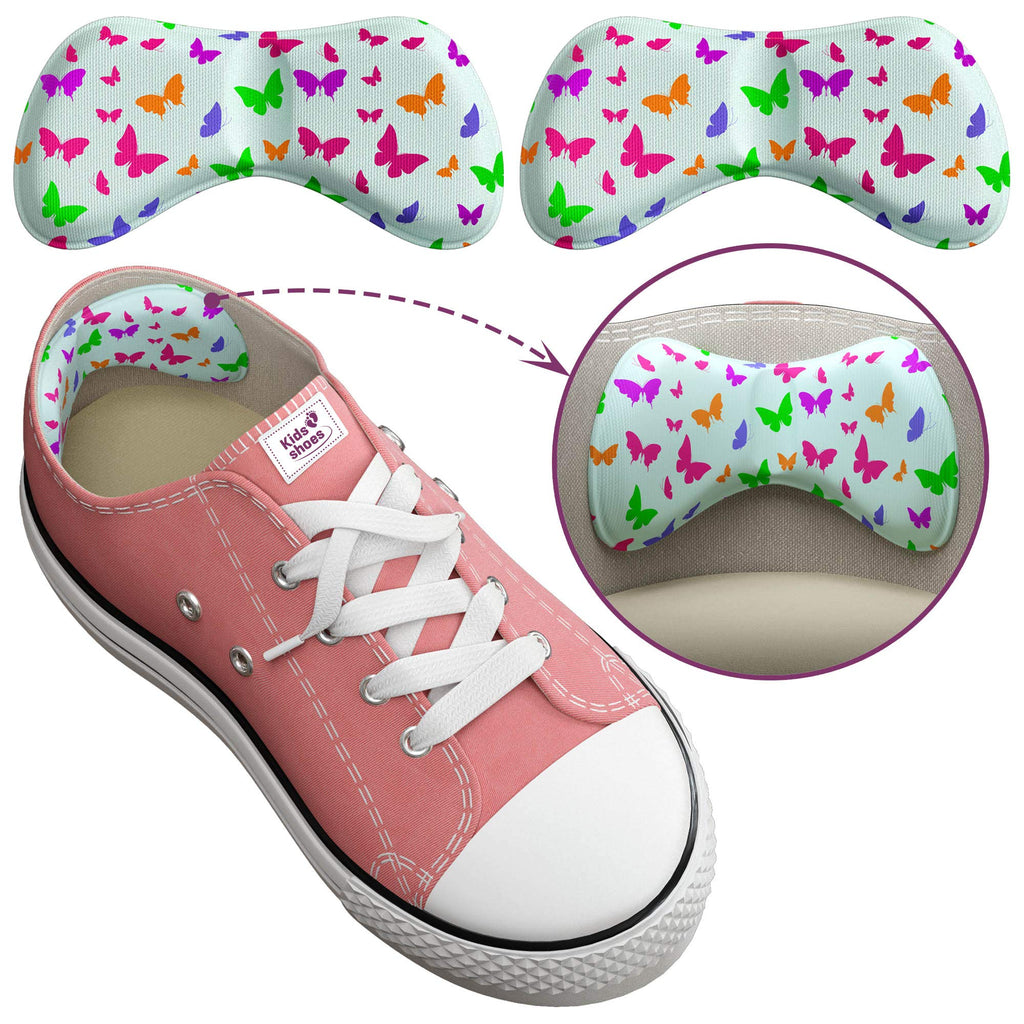 [Australia] - 4 Kids Heel Grips [Add Extra Volume 0.5 Size] Soft and Sticky Kid Heels Grip Cushion for Shoes Too Big, Small Heel Protectors for Girls and Boys, Good for Most Types of Shoes Multicolor 