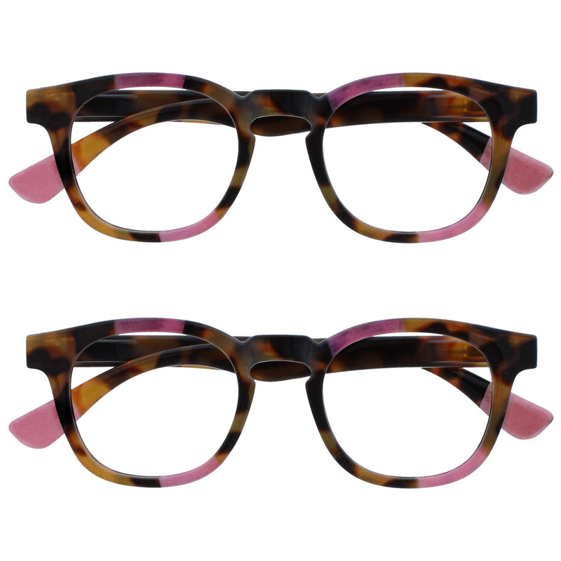 [Australia] - Opulize Ava 2 Pack Brown Tortoiseshell Pink Distance Glasses Short Sighted Myopia Womens Ladies MM62-4 -2.00 