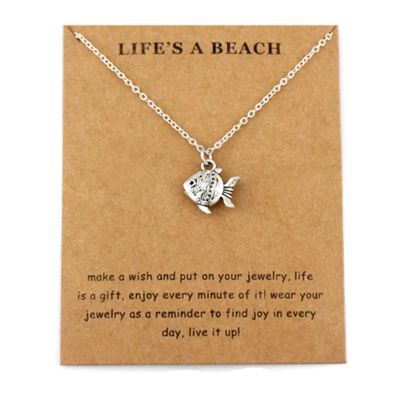 [Australia] - Fish Charm Necklace and Pendant, Scuba diving gift for her, surfing jewellery 