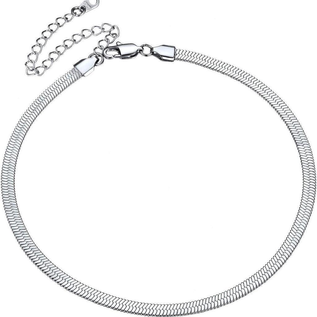 [Australia] - ChainsPro Choker Necklaces for Women,Girls Layer Necklace,Basic Jewellery Chain,Snake Choker,Delicate Dainty Jewellery,with Solid Clasp,3/5 MM Width,12''/15''(30/38CM),with Gift Box 32.0 Centimetres 5mm silver 